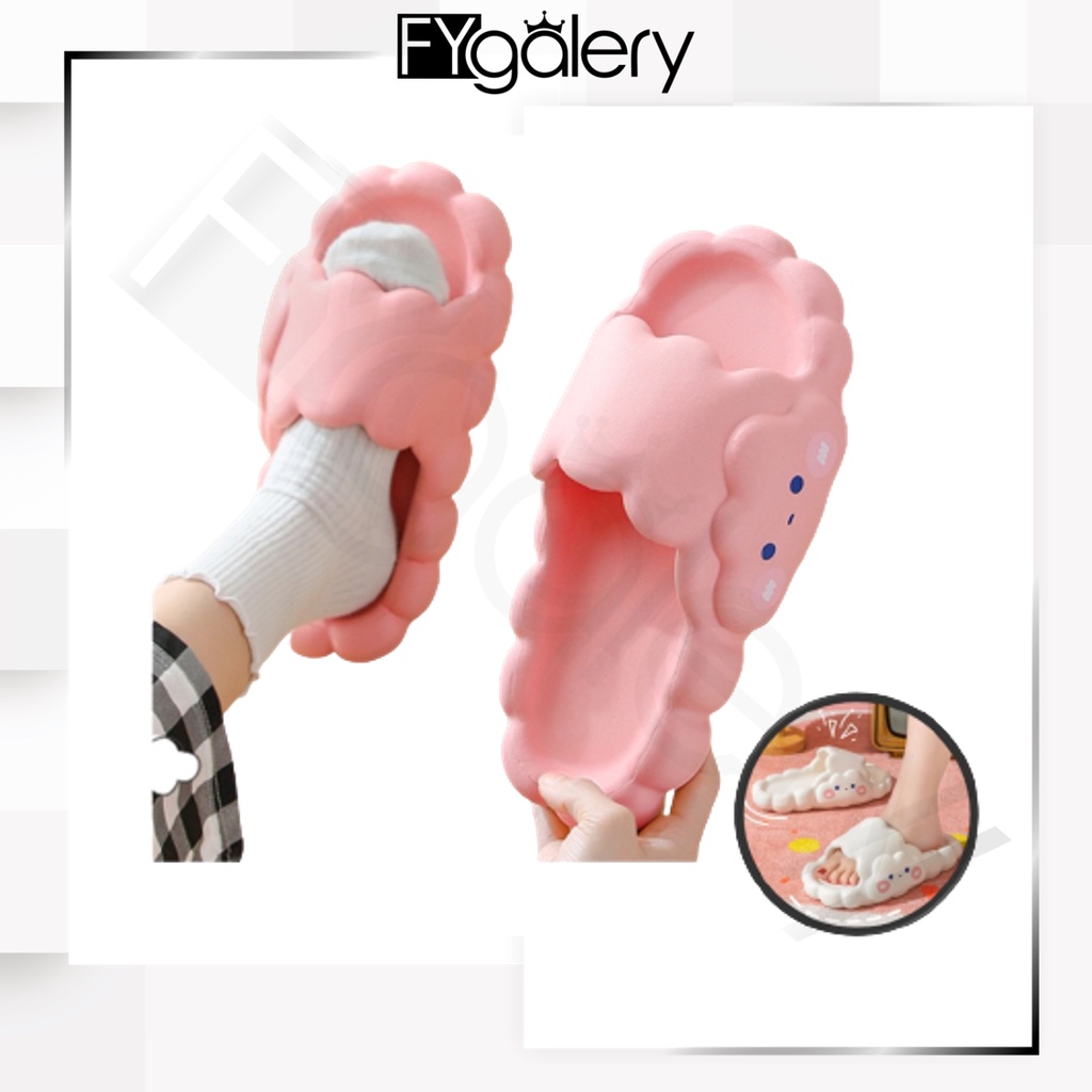 FYGALERY SHS034 Sandal Selop Jelly Wanita AWAN CLOUD CUTE Import