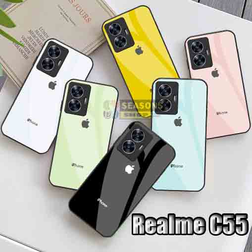 Softcase Realme C55 Terbaru - Softcase Kaca Realme C55 - Softcase Glass Glitter Realme C55 - Softcas