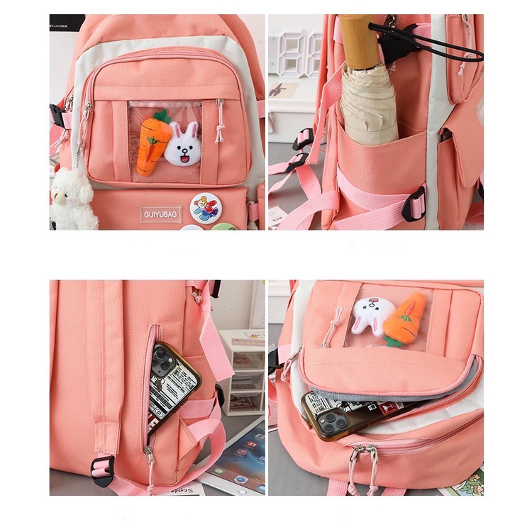 Tas Ransel Anak Perempuan sekolah import SD SMP SMA set 4 in 1 model CP