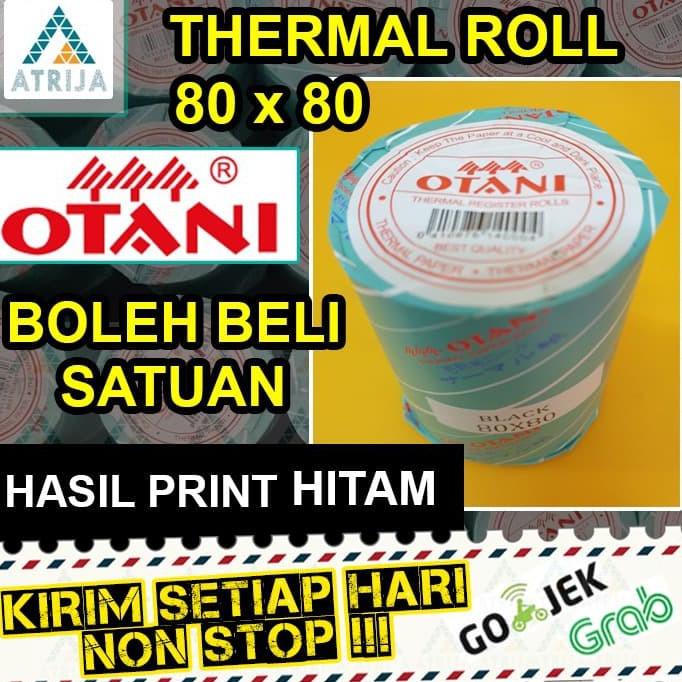 

[PRODUK 08CYO69] Thermal Paper Roll OTANI Black 80x80 Core 19. Kertas Thermal Hitam 80 x 80. Kertas Struk Kasir 63