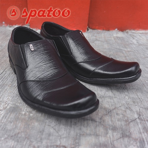 Sepatu Pantofel Pria SPATOO SP 016 Hitam Kulit Sapi Asli Untuk Ke Kantor/Kerja/Pesta/Formal/Resmi