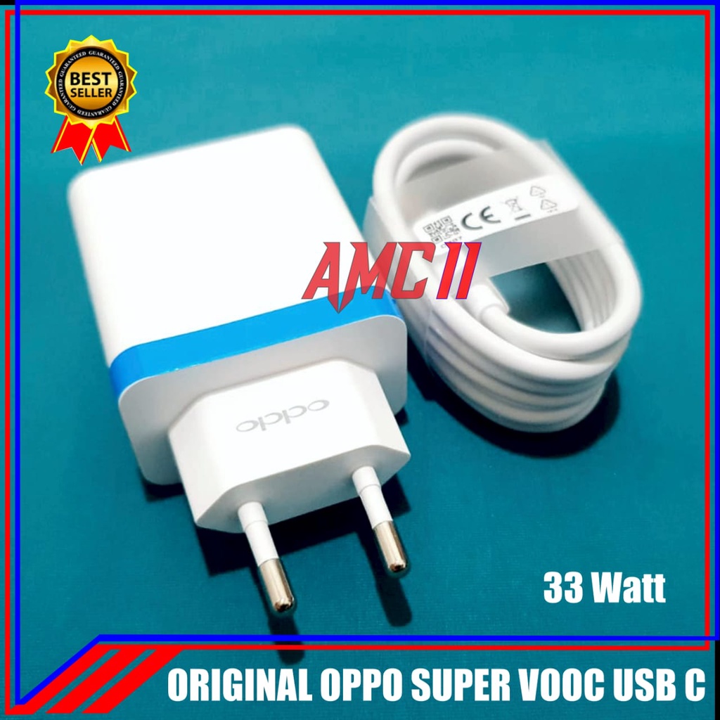 Charger Oppo A77s A95 A96 SUPER VOOC ORIGINAL 100% 33 Watt Type C