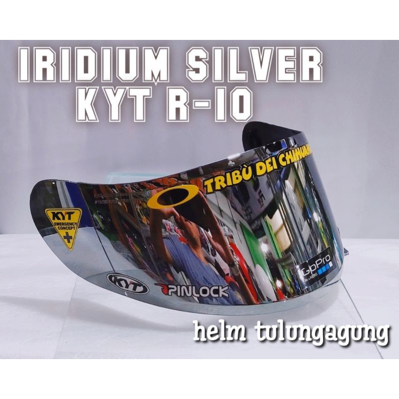 COD||flat visor kyt r10 kyt rc7 kyt k2r iridium blue free stiker visor