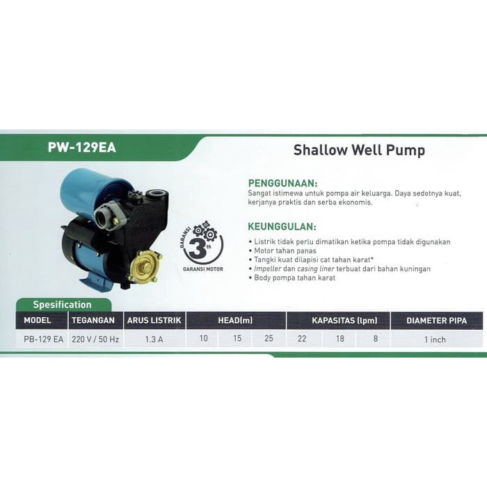 Pompa Air Wasser PW-129 EA / PW 129 EA ORIGINAL