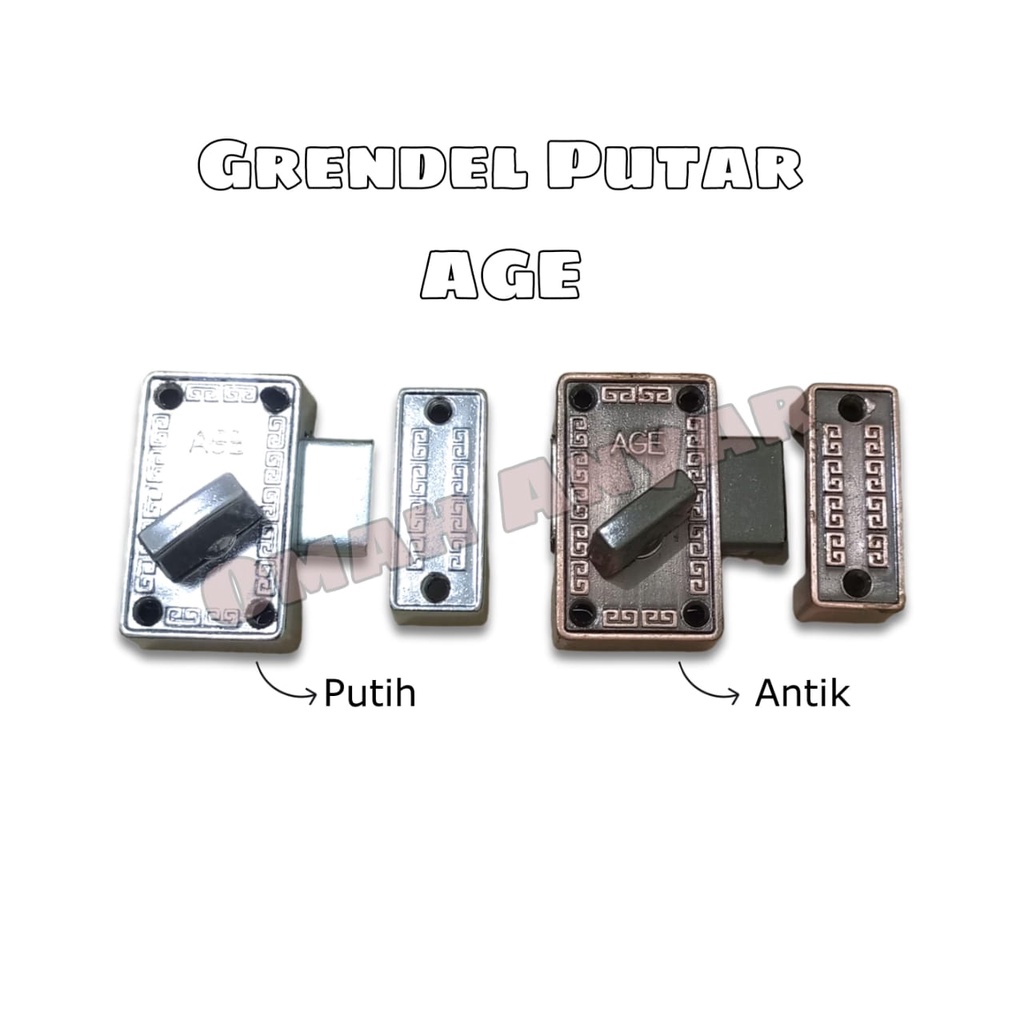 Grendel AGE / Slot Pintu Kamar Mandi Toilet Grendel Kunci Putar