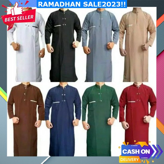 Gamis Pria Dewasa Pakaian Laki Laki Bj Gsmis Terbaru 2023 Arab Lengan Panjang Viral Muslim Dewasa Bs