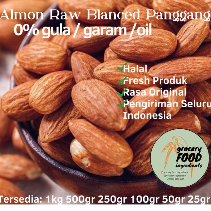

Roasted raw almond 1kg/kacang almond panggang/