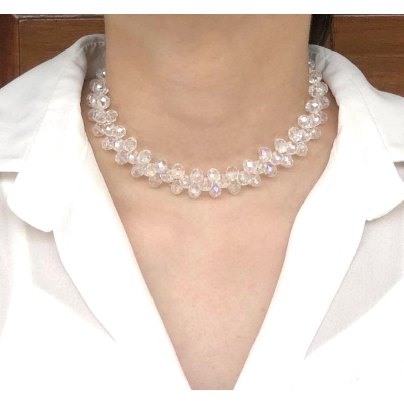 Choker crystal beads / kalung choker kristal / crystal necklace / kaling choker korea