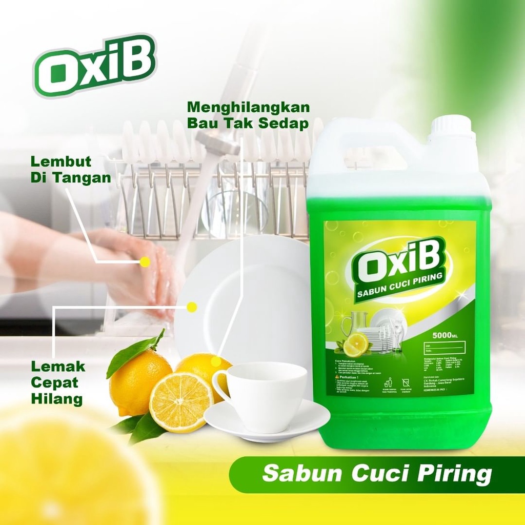 Sabun Cuci Piring Ekonomis Bersih Kinclong 5 liter OxiB Chemical Dishwash Pembersih Piring