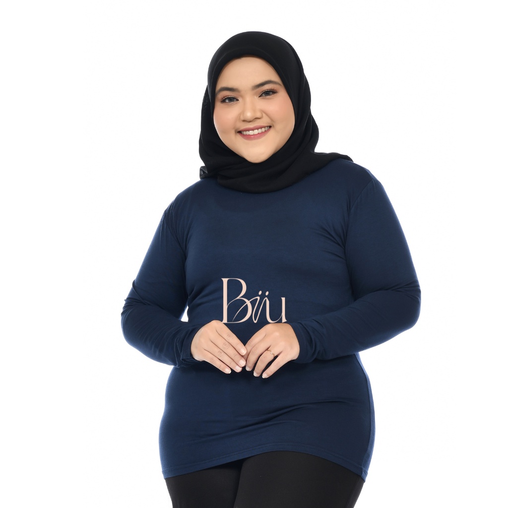 Biiu Big Size Baju Kaos Manset Tangan Panjang Wanita Inner Premium Jumbo