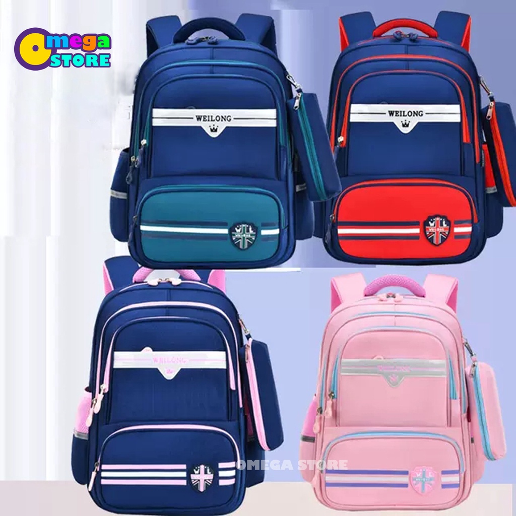 Tas Sekolah Siswa Baru TK SD Tas Ransel Sekolah Keren Backpack Kapasitas Besar Laptop Backpack - 287