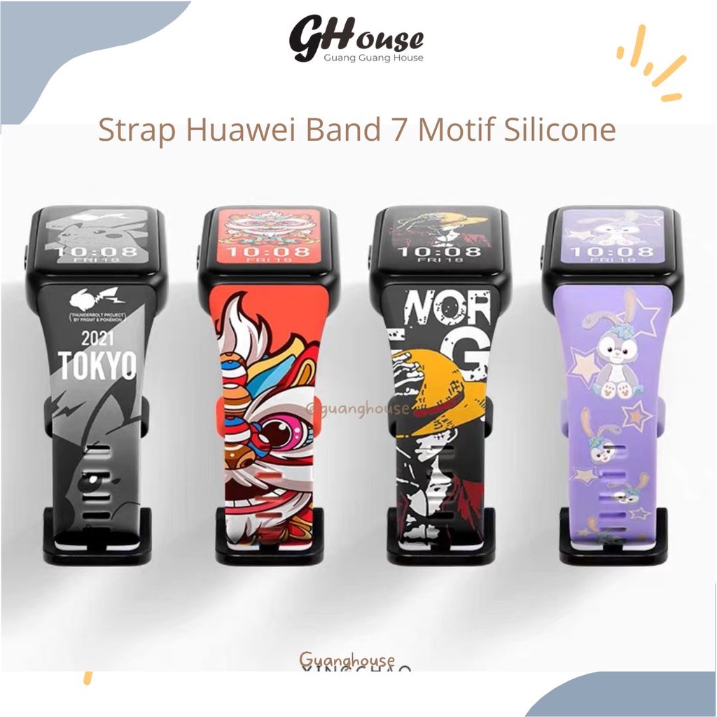 Strap Huawei Band 7 Motif Tali Pengganti Huawei Band 7 Silikon Motif Style Warna