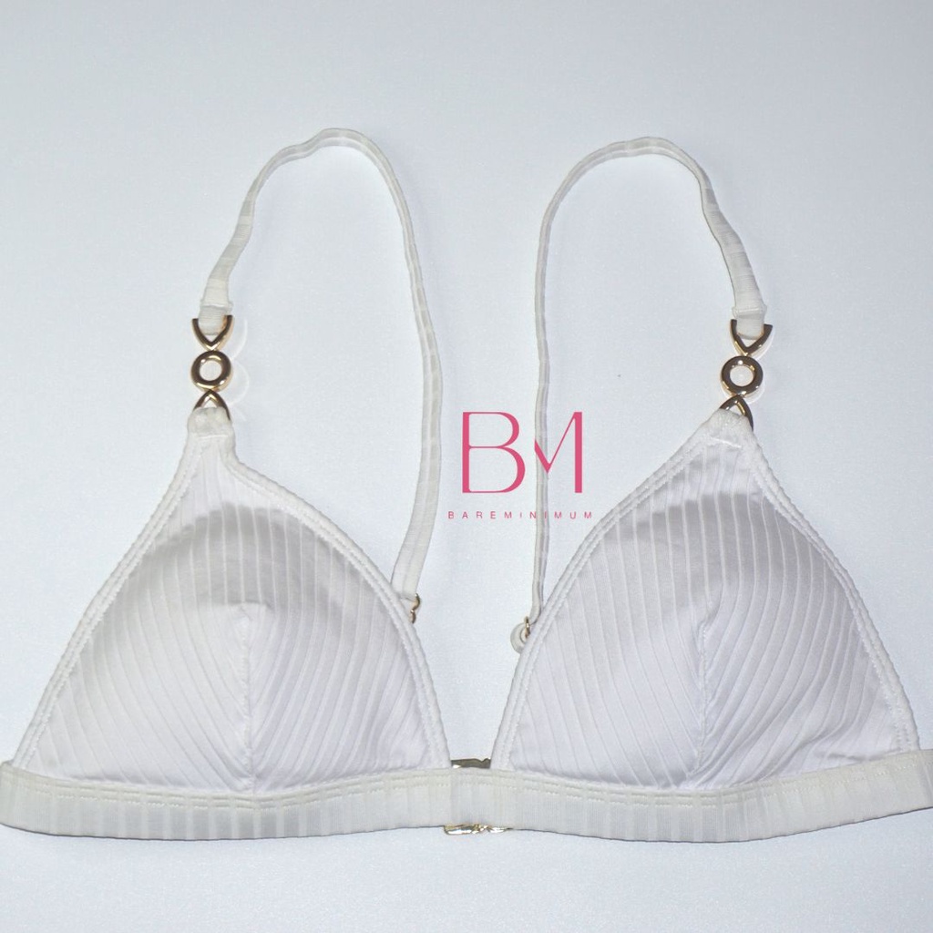 PRIMARK Triangle Padded Bra with Gold Hardware Strap Beha dengan Busa Bh Adjustable Straps in Ash Wh