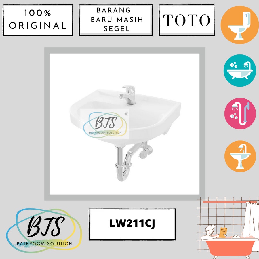 Wastafel tembok/Wastafel gantung TOTO LW211CJ/LW 211 CJ/LW211 CJ/LW211