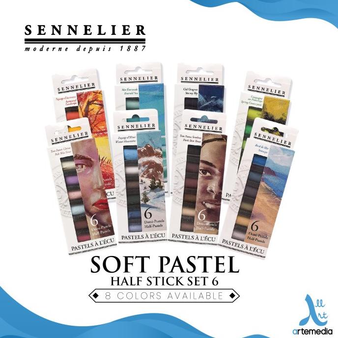 

Sennelier Soft Pastel Half Stick Set 6 Dry Crayon Krayon Warna Lembut