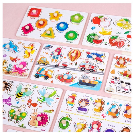 MAINAN ANAK PUZZLE KNOB KAYU JIGSAW KARAKTER LUCU WOODEN PUZZLE GAGANG KNOP KAYU MAINAN EDUKATIF EDUKASI BERGAMBAR | FADHILAH SHOP BJB