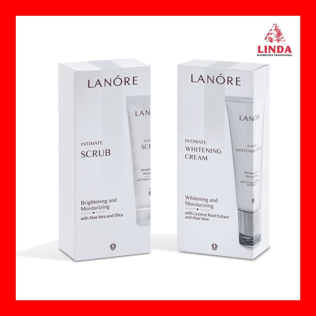 Lanore Intimate Whitening Scrub &amp; Cream Memutihkan kulit badan