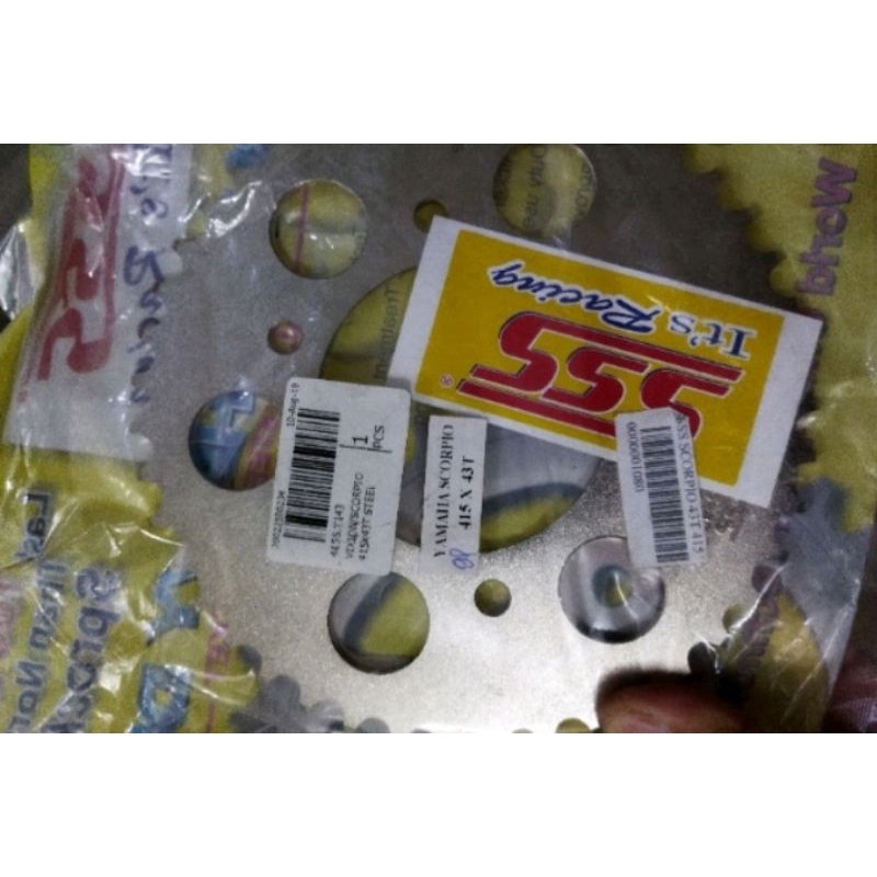 gear gir belakang sss 415 tipis yamaha scorpio vixion old new mx king mxking r15 v1 v2 ukuran 43