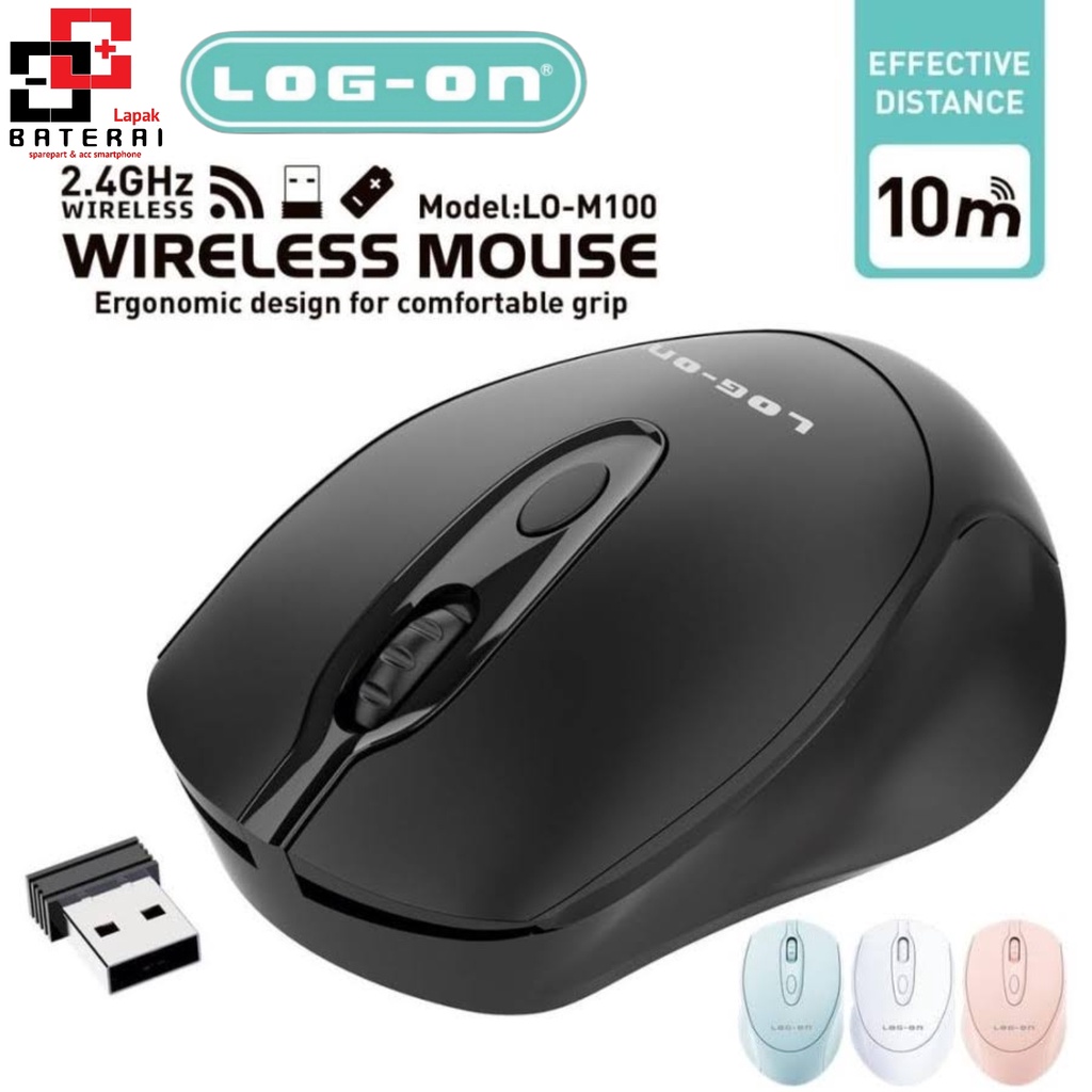 LOG - ON M100 Mouse 2.4gHz 16000 DPI | Tanpa Kabel