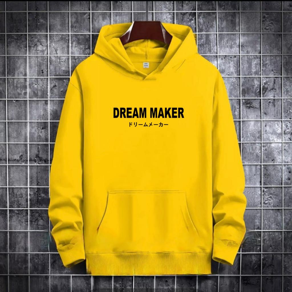 SWEATER HOODIE MODEL TULISAN DREAM MAKER / HOODIE MURAH TERLARIS / HOODIE PRIA DAN WANITA / UNISEX / HOODIE PRINTING