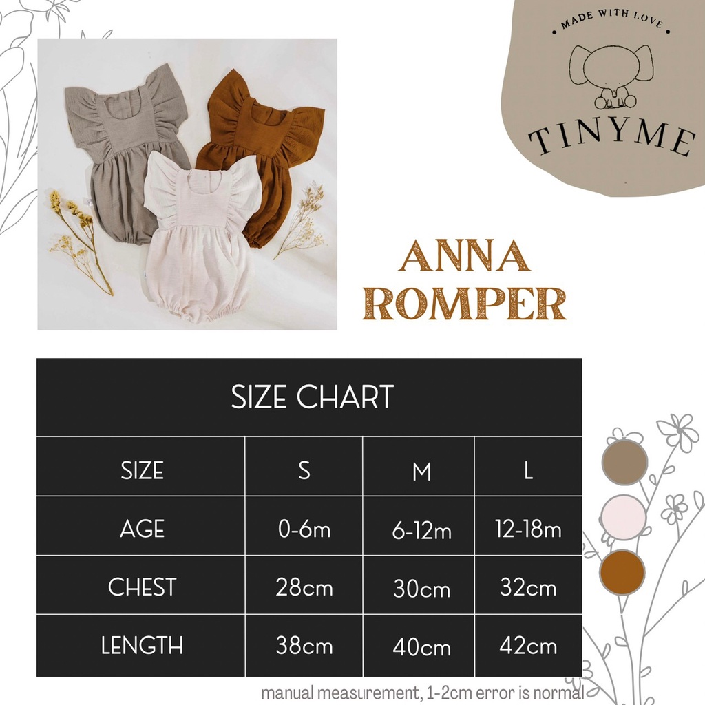 TINYME 0-18bln JUMPER RUFFLE BASIC BAYI | JUMPSUIT ROMPER BAJU PAKAIAN ANAK BABY catalog TMTM ANNA