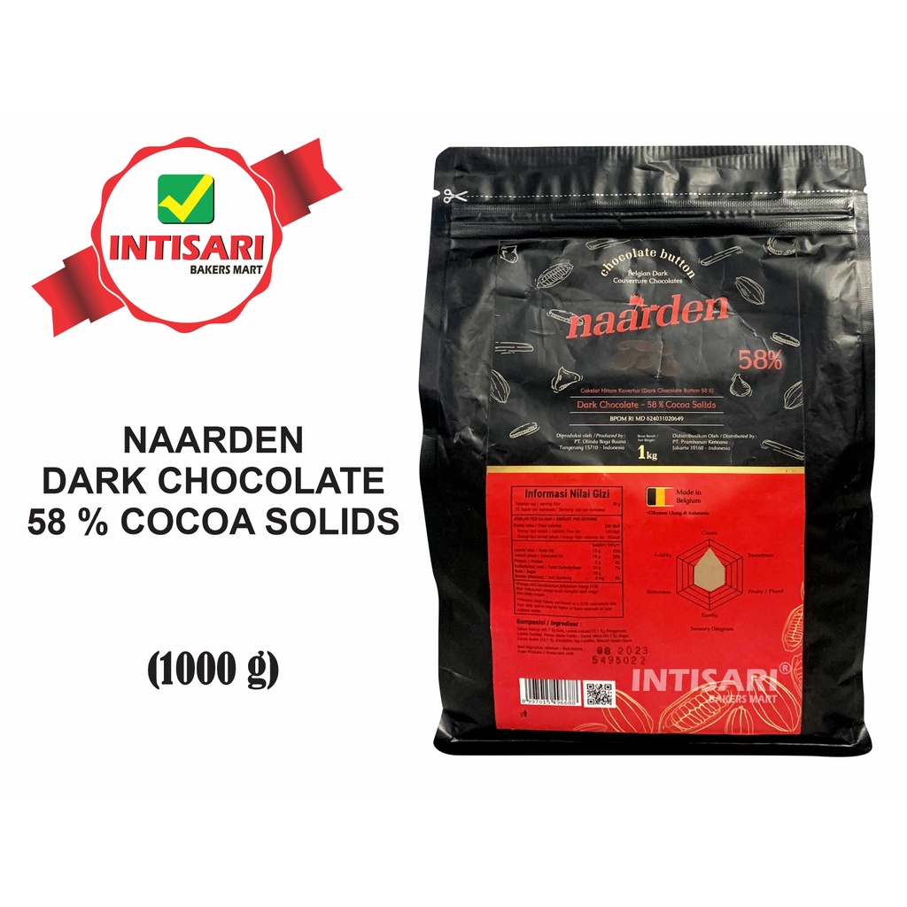 NAARDEN DARK CHOCOLATE 58% COCOA SOLIDS 1000 G
