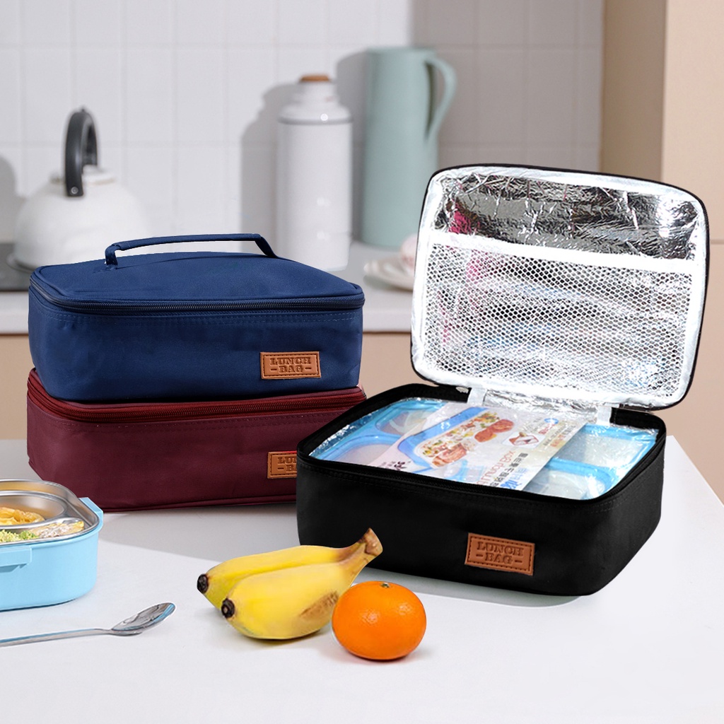 Lunch bag Polos tas bekal polos tas bekal anti air lunch bag alluminium foil tas cooler bag tas bekal anti bocor