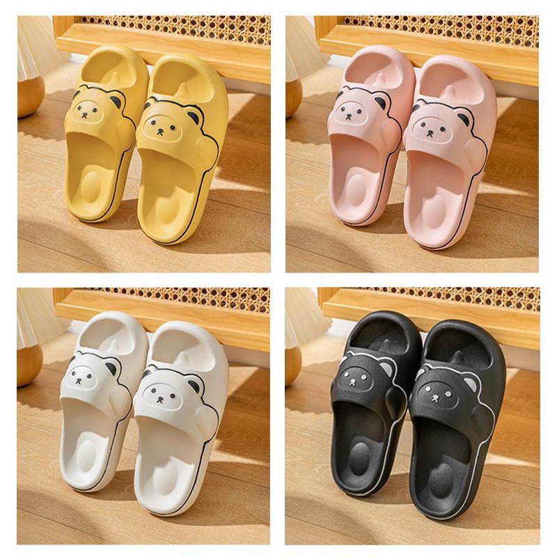 Lazy Bear Sandal Slip On PVC Cute Bear H29 Sendal Beruang Rumah Nyaman Slipper Korea Soft Rubber Non Slip