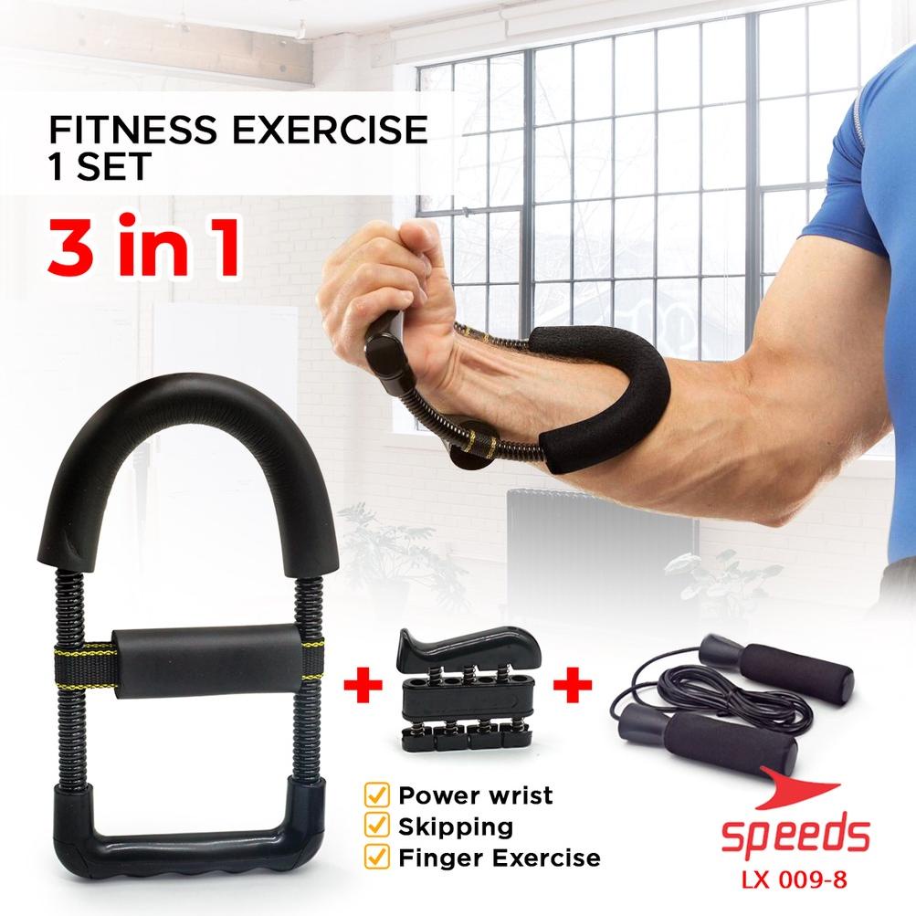 Garansi Aman SPEEDS Alat Fitness Set Power Wrist Skipping Finger Exercise Alat Fitness Alat Gym Satu Set 009-8