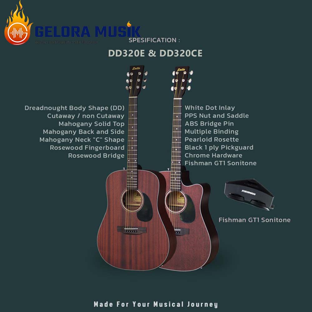 Gitar Akustik Elektrik Delta DD320CE