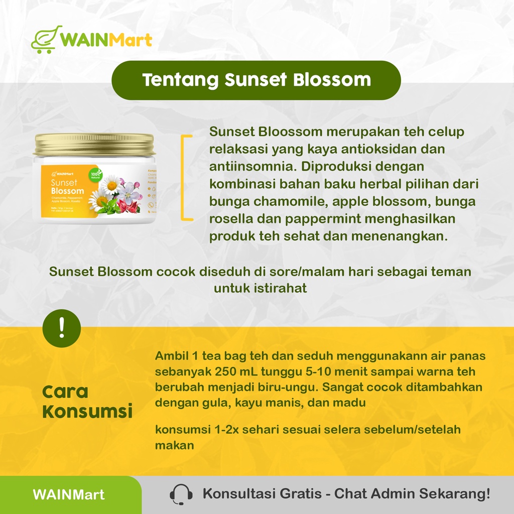 Teh Bunga Relaksasi Herbal Morning Tea Antioksidan Anti Insomnia dan Gangguan Pencernaan Blooming Galaxy Sunset Blossom