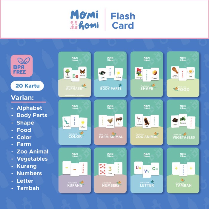 Momi Homi Flash Card / Kartu Belajar Anak