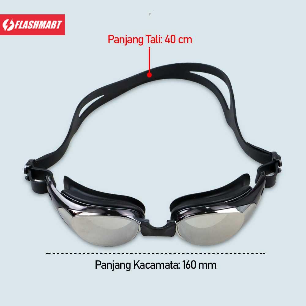 Flashmart Kacamata Renang Coating Mirrored Anti Fog UV Protection - RH6100