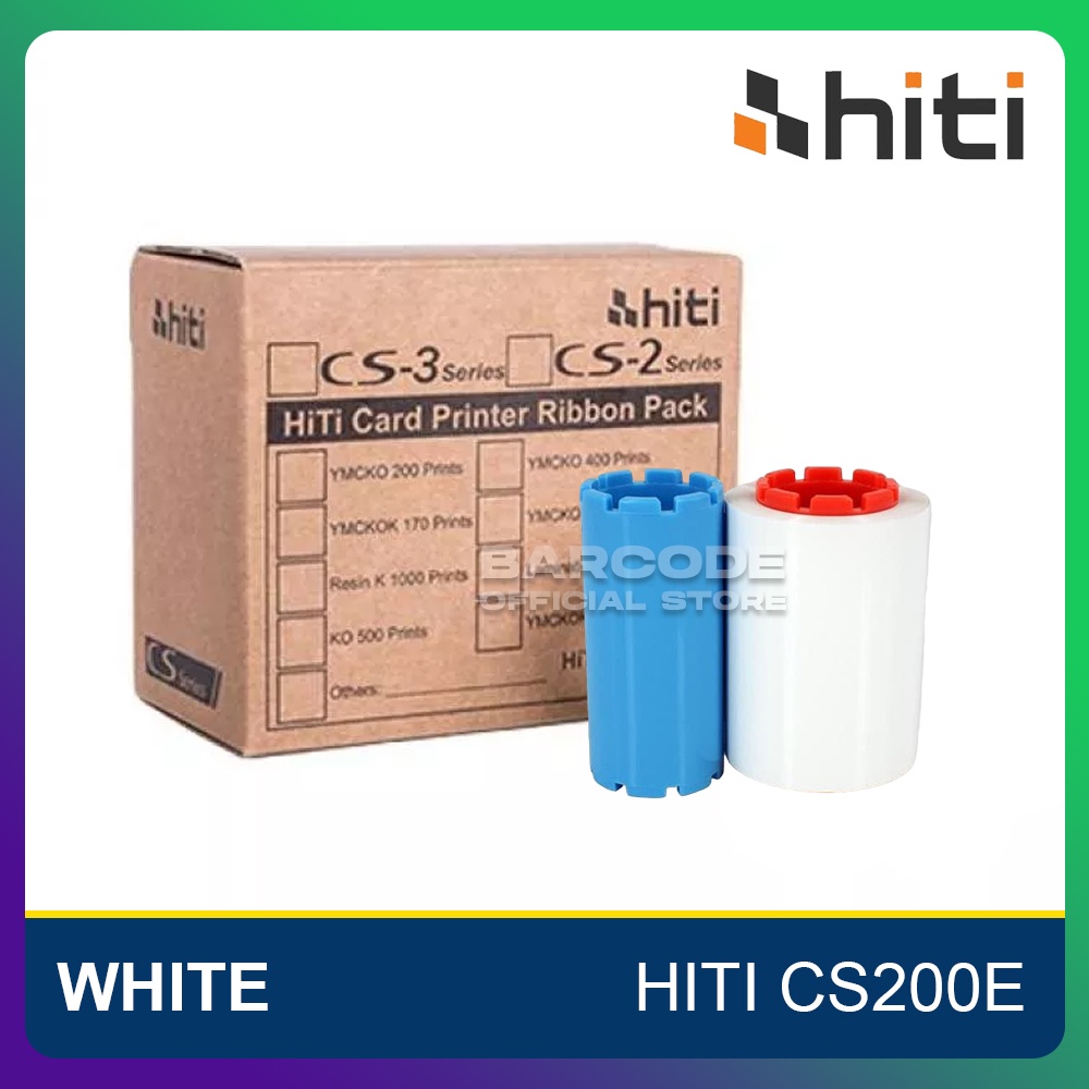 RIBBON WHITE PRINTER HITI CS 200 - TINTA PUTIH RESIN K 1000 PRINT
