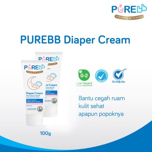 PURE BABY Diaper Cream Pencegah Ruam Popok Bayi [100gr]