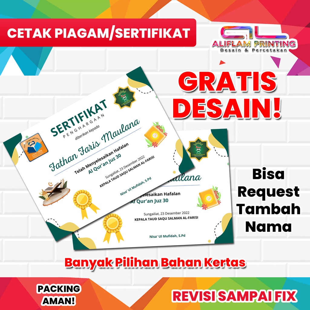 

CETAK PIAGAM PENGHARGAAN | GRATIS DESIGN