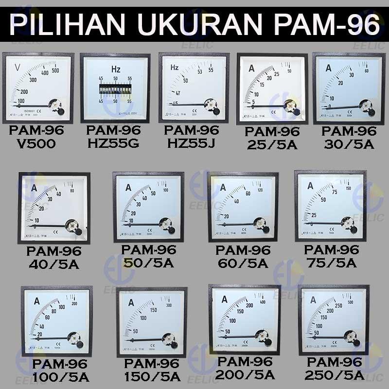 EELIC PAM-96 Panel AC Ampere Meter Analog Program 96 Class Standart 1,5 Pilihan Ampere 25A/30A/40A/5