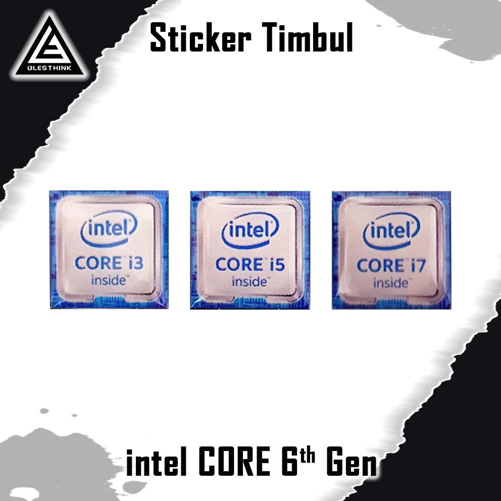 Stiker Timbul Emblem intel Core i3 i5 i7 Gen 6