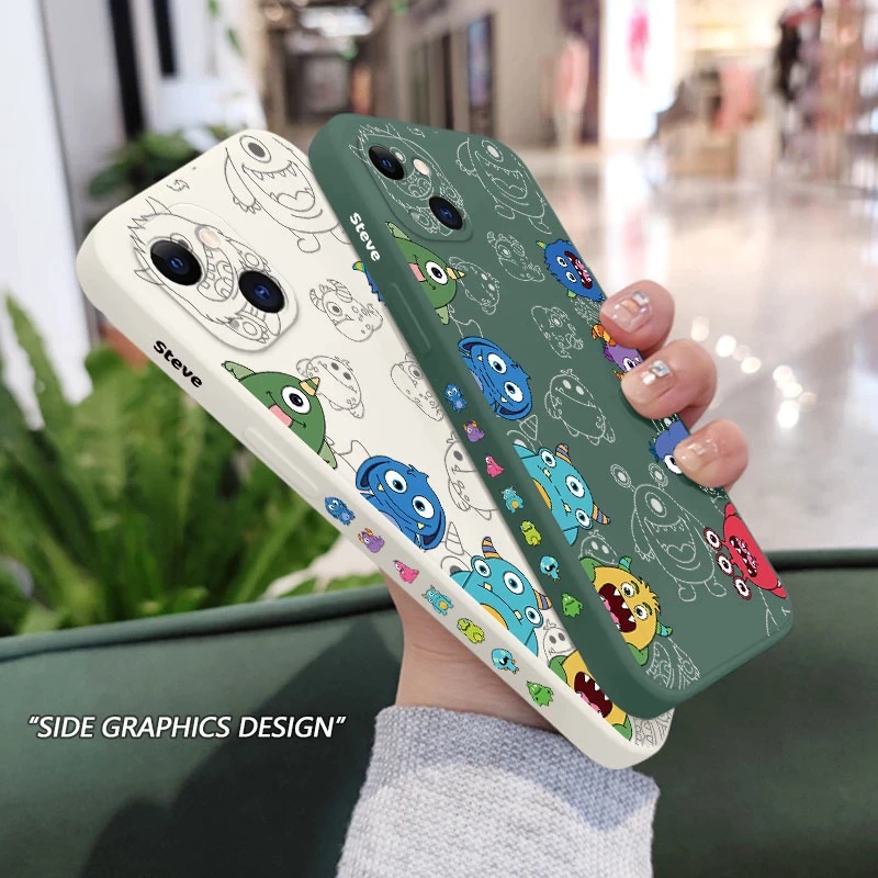 Casing Realme C12 C15 C25 Narzo 20 30A Liquid Case Liquid Steve Side Monster Dove Premium With pelindung kamera