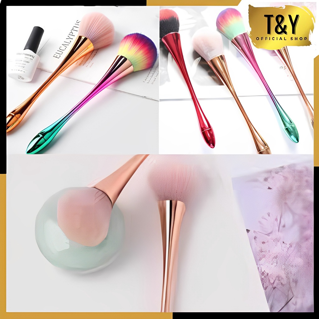 T&amp;Y Kuas Make Up Besar Gradasi High Quality Brush Blush On Mermaid Cantik Aneka Warna Korean Kuas Kosmetik Halus