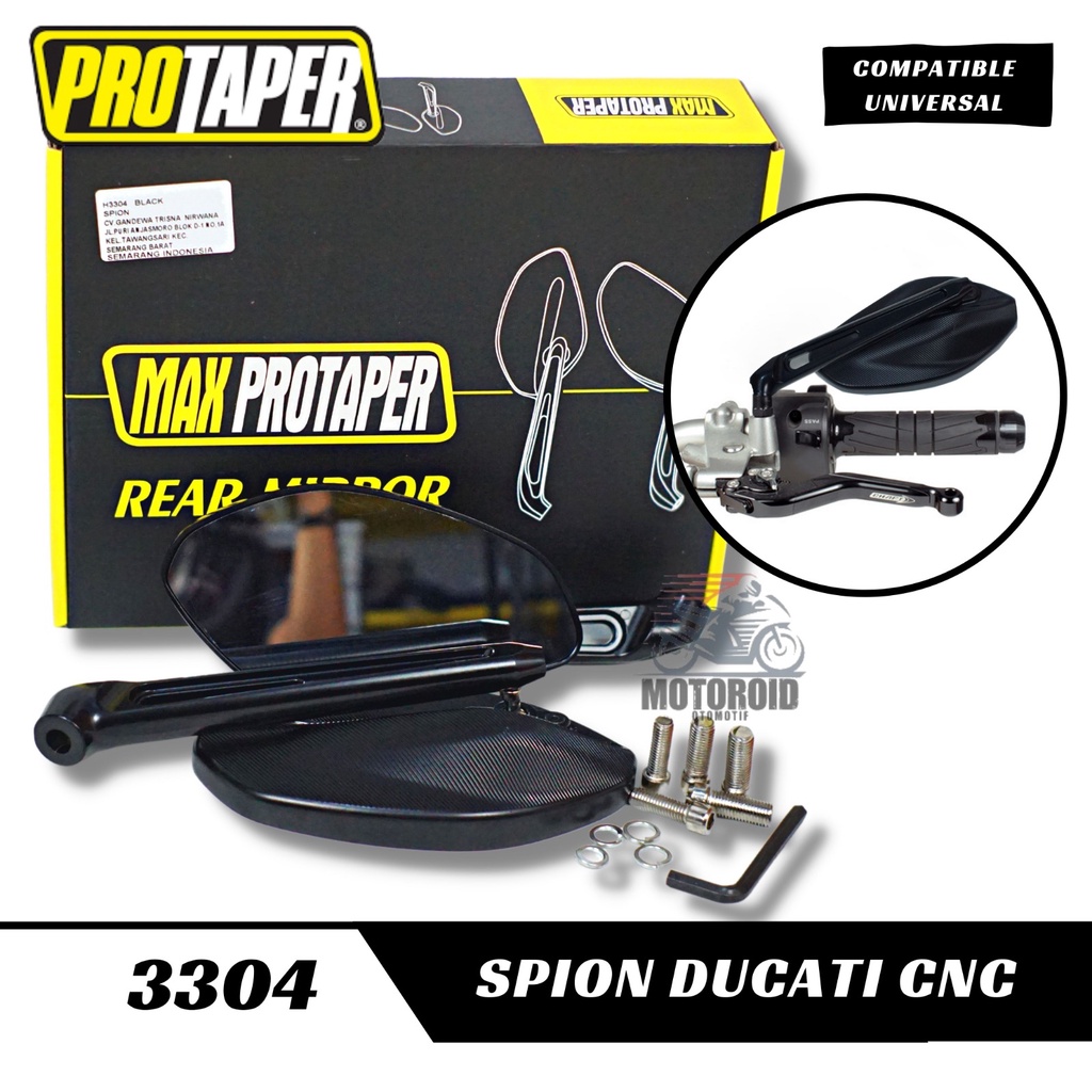 Spion Black Full CNC Mirror PNP All Motor Sepeda Ducati Diavel Karbon 2014-17 Monster 1200 R XDiavel 2016-19 1200 FL 2008