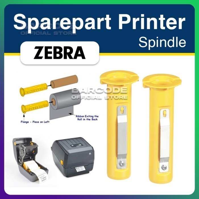 Sepasang Spindle Roller Core Ribbon 300 Meter Zebra Zd220 Zd888 Zd230