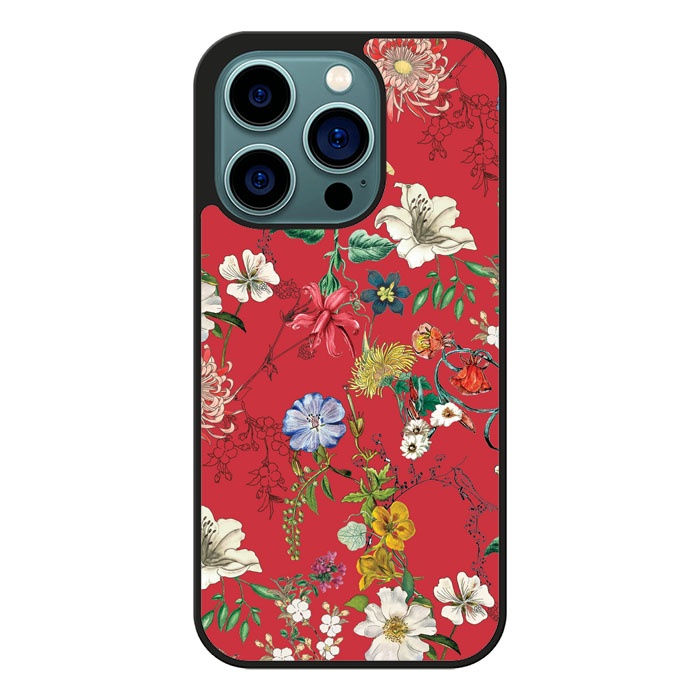 Casing Case iPhone 14 13 12 11 X Mini Plus Pro Max Floral S0430