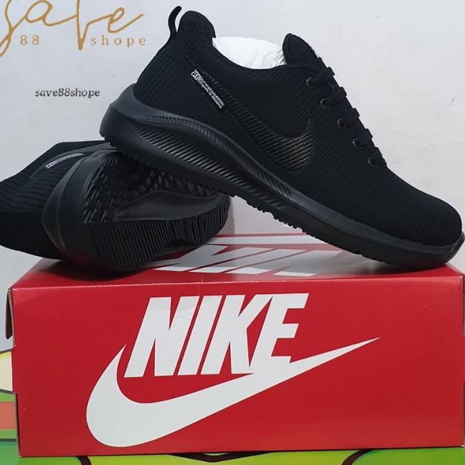 TERPERCAYA SEPATU SNEAKERS KETS SEKOLAH OLAHRAGA HITAM POLOS FULL BLACK PRIA WANITA COWOK CEWEK LAKI