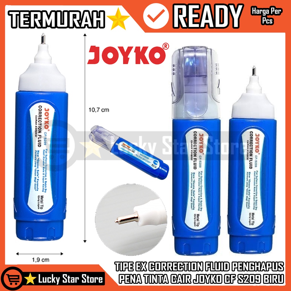 

TIPEX CORRECTION JOYKO CF-S209 TIPE EX CORRECTION FLUID PENGHAPUS CAIR JOYKO CF S209 BIRU TIP LOGAM TIPE X JK101 CORRECTION FLUID CAIRAN KOREKSI PENGHAPUS CAIR Mistake Out MENGHASPUS KESALAHAN DI BUKU TULIS PENGHAPUS ANAK SEKOLAHAN