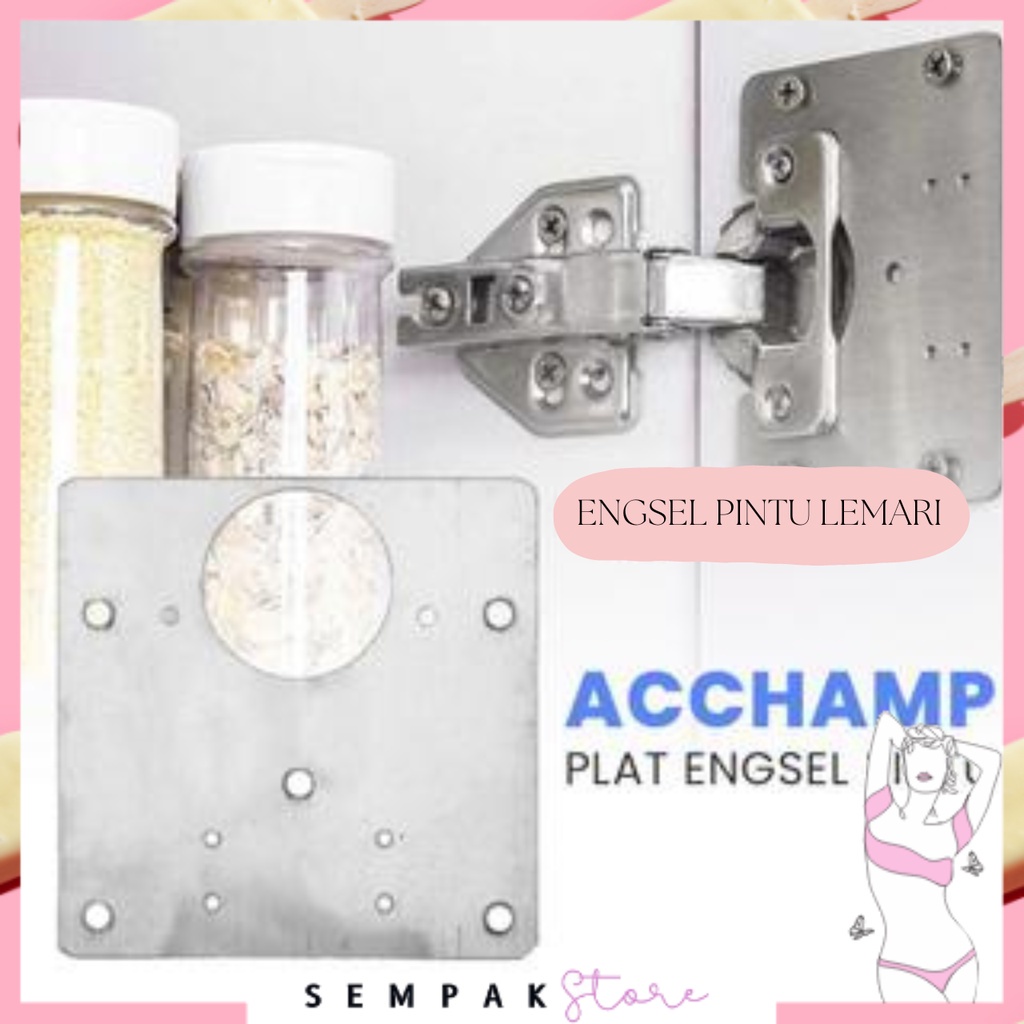 SS Plat Perbaikan Engsel Pintu Lemari/Plat Engsel Pintu Kabinet/Plat Perbaikan Engsel