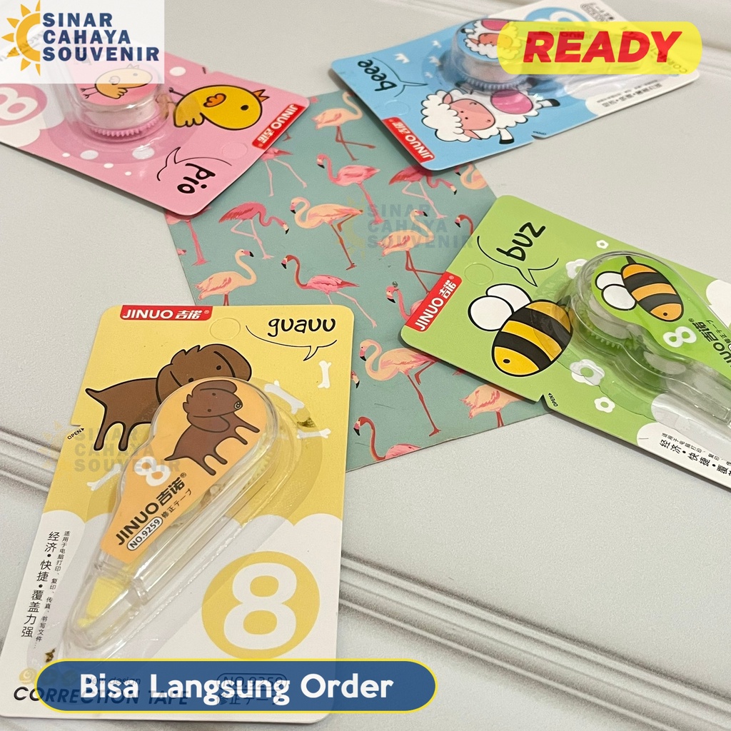

Correction Tape Jinuo Animal Zoo | Tip-ex Roll ATK Stationery Murah Meriah Unik Lucu Imut Souvenir Pesta Murah