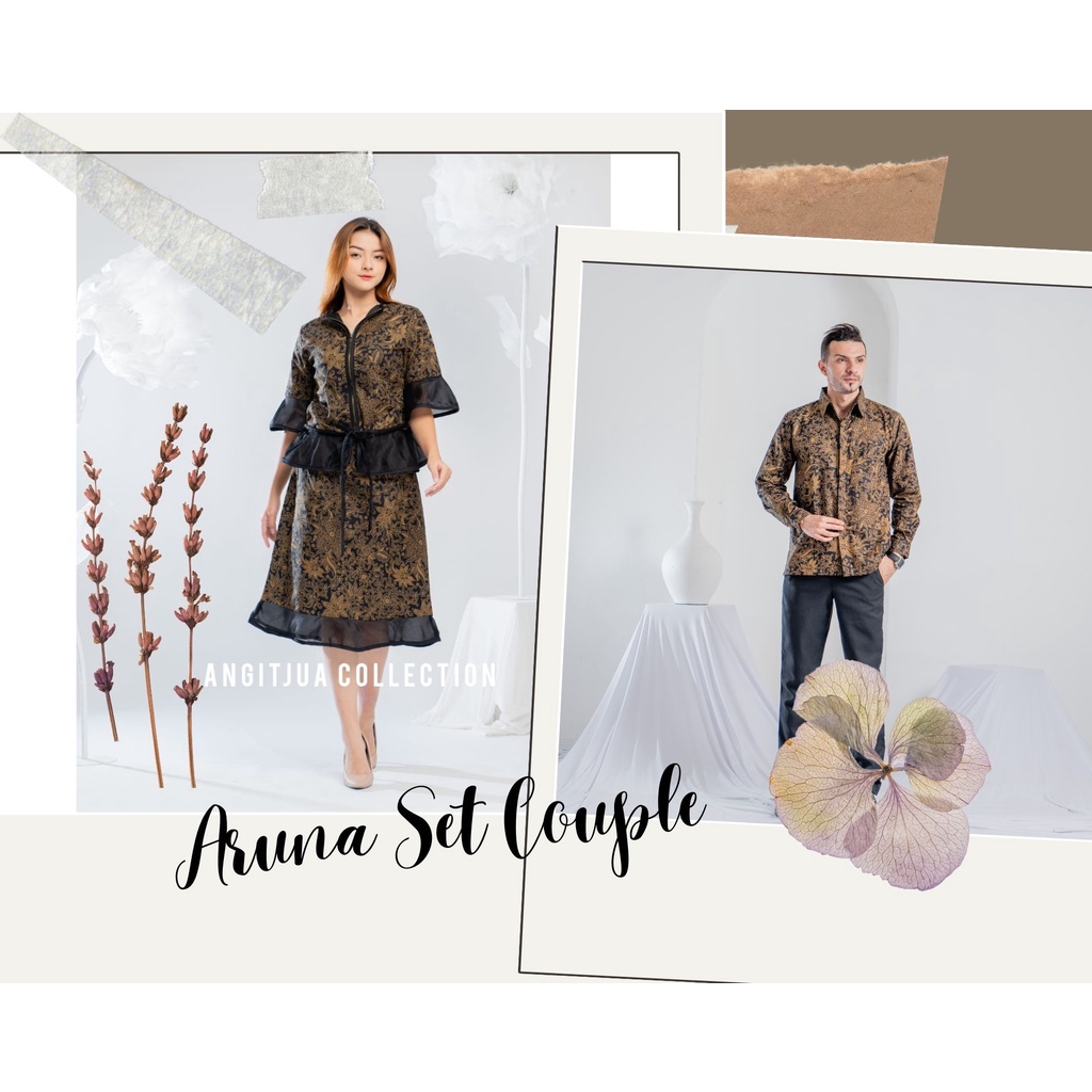 Couple Aruna Set Wanita dan Kemeja | Sarimbit Batik Outfit Kondangan