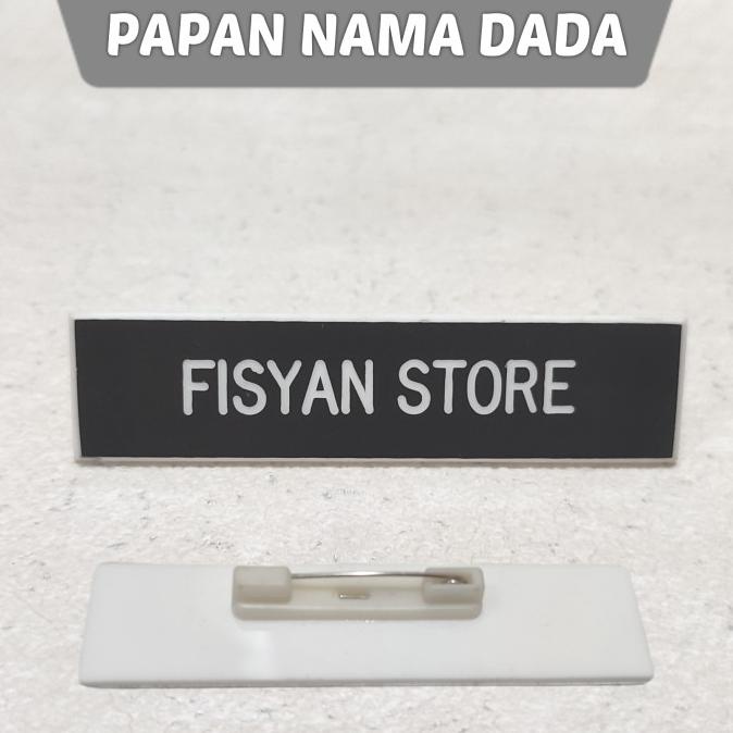 

Papan Nama PDH TNI/POLRI | Nametag Dada Hitam Doff List Putih