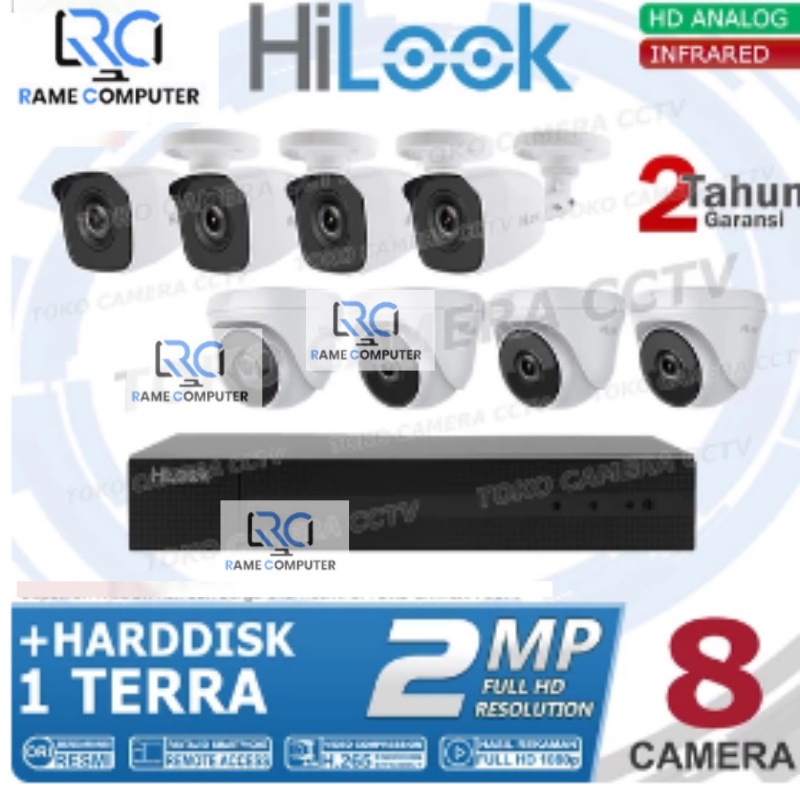 PAKET KAMERA CCTV HILOOK 2MP 8 CHANNEL HDD 1TB